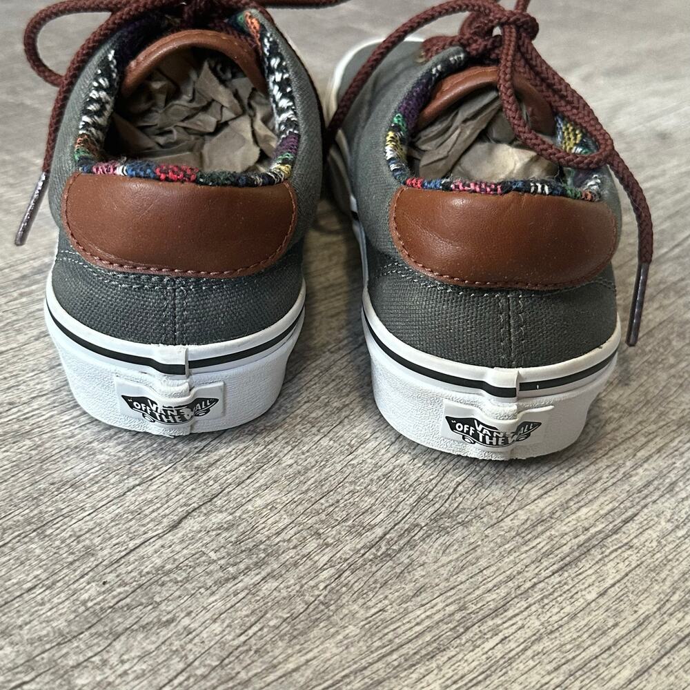 VANS Era 59 Charcoal Grey Skate Shoe Mens 5 / W 6.5 Aztec Print Leather Accent - Picture 8 of 11
